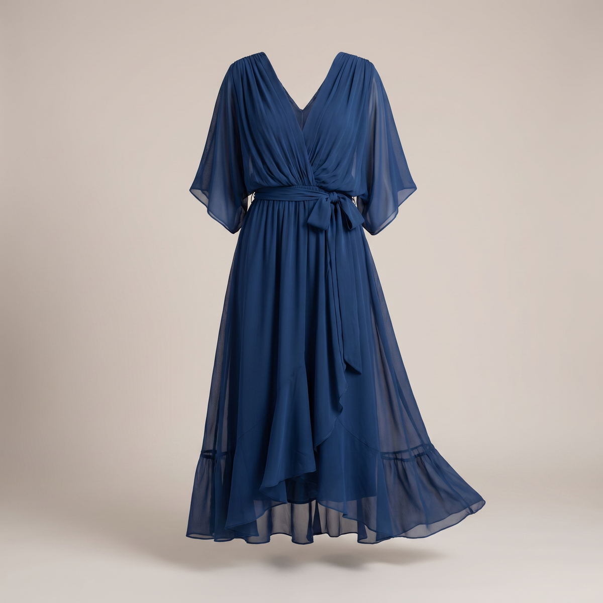 ANWEN V-NECK MIDI DRESS