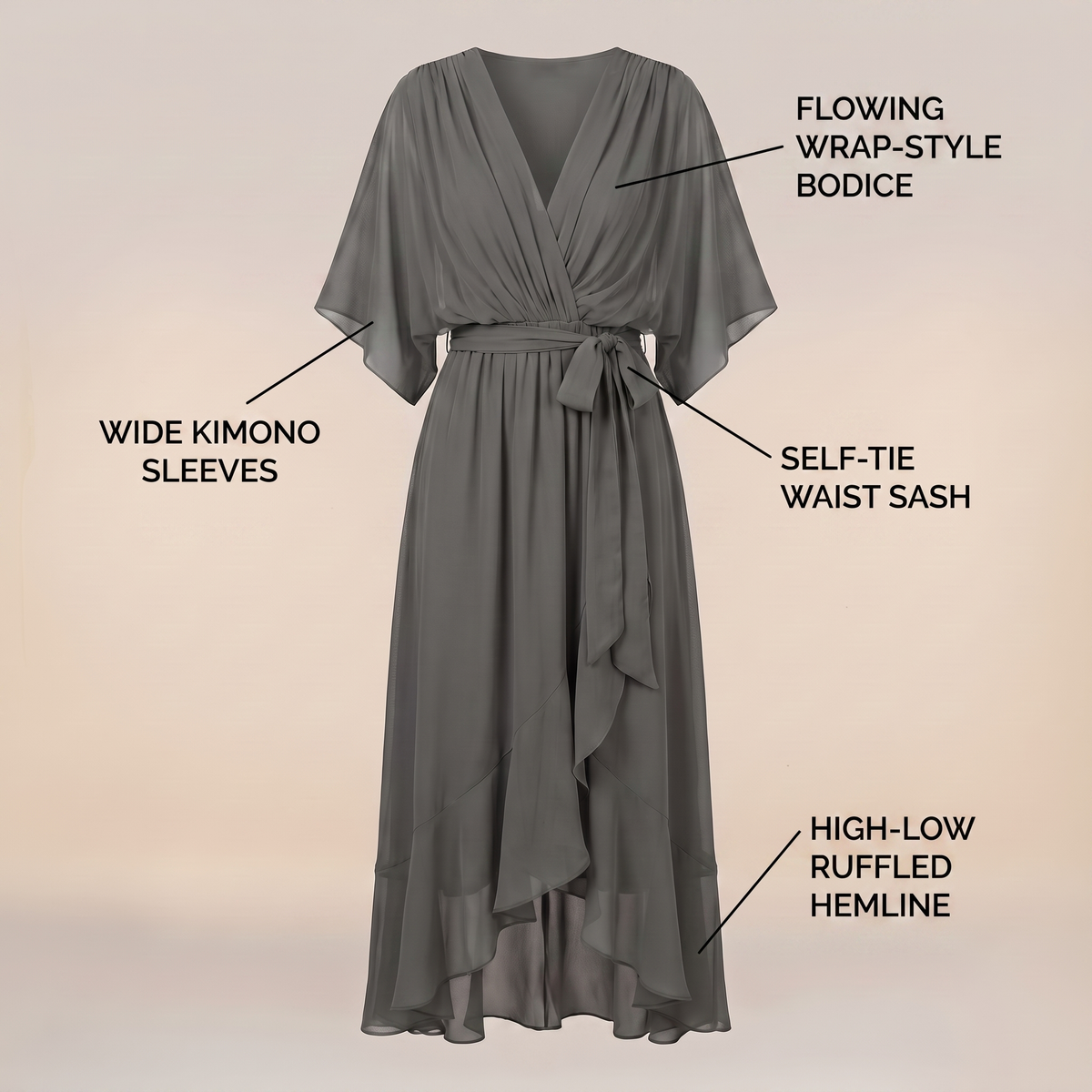 ANWEN V-NECK MIDI DRESS