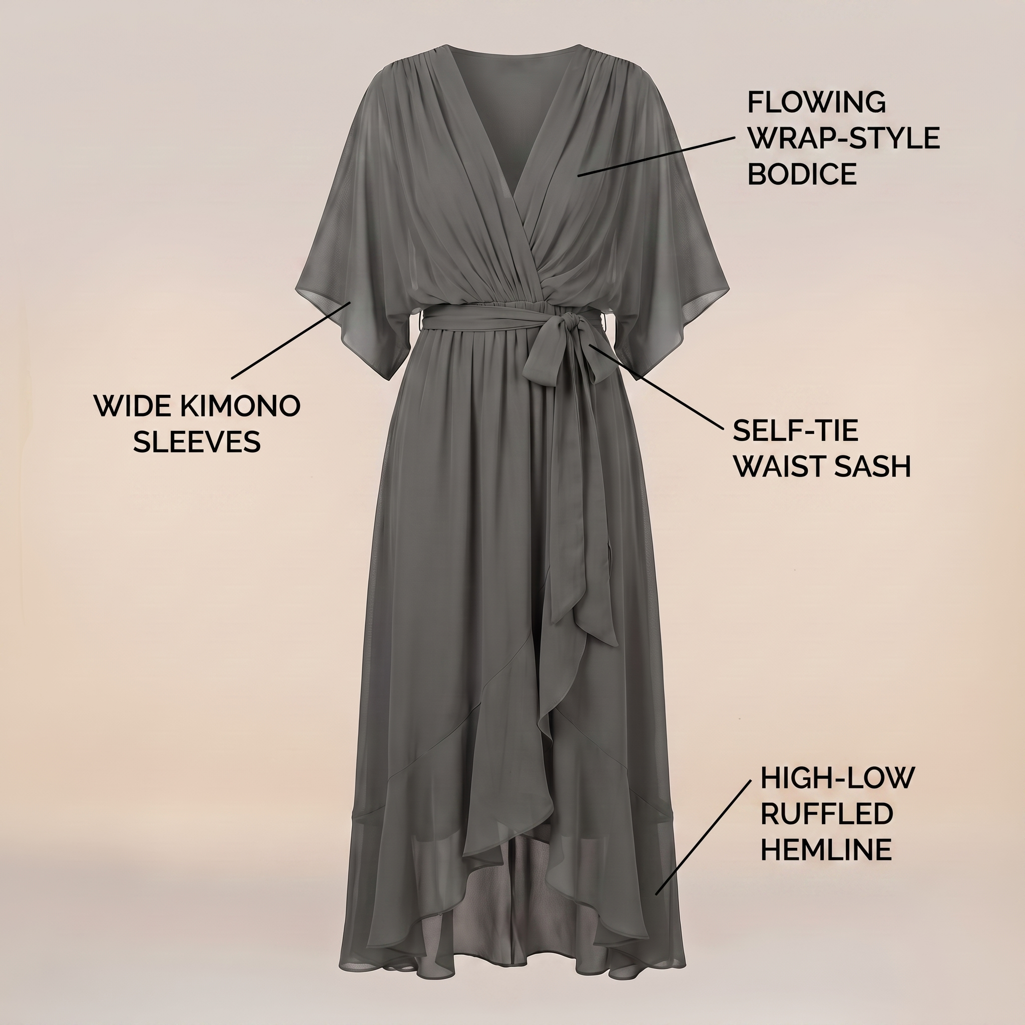 ANWEN V-NECK MIDI DRESS