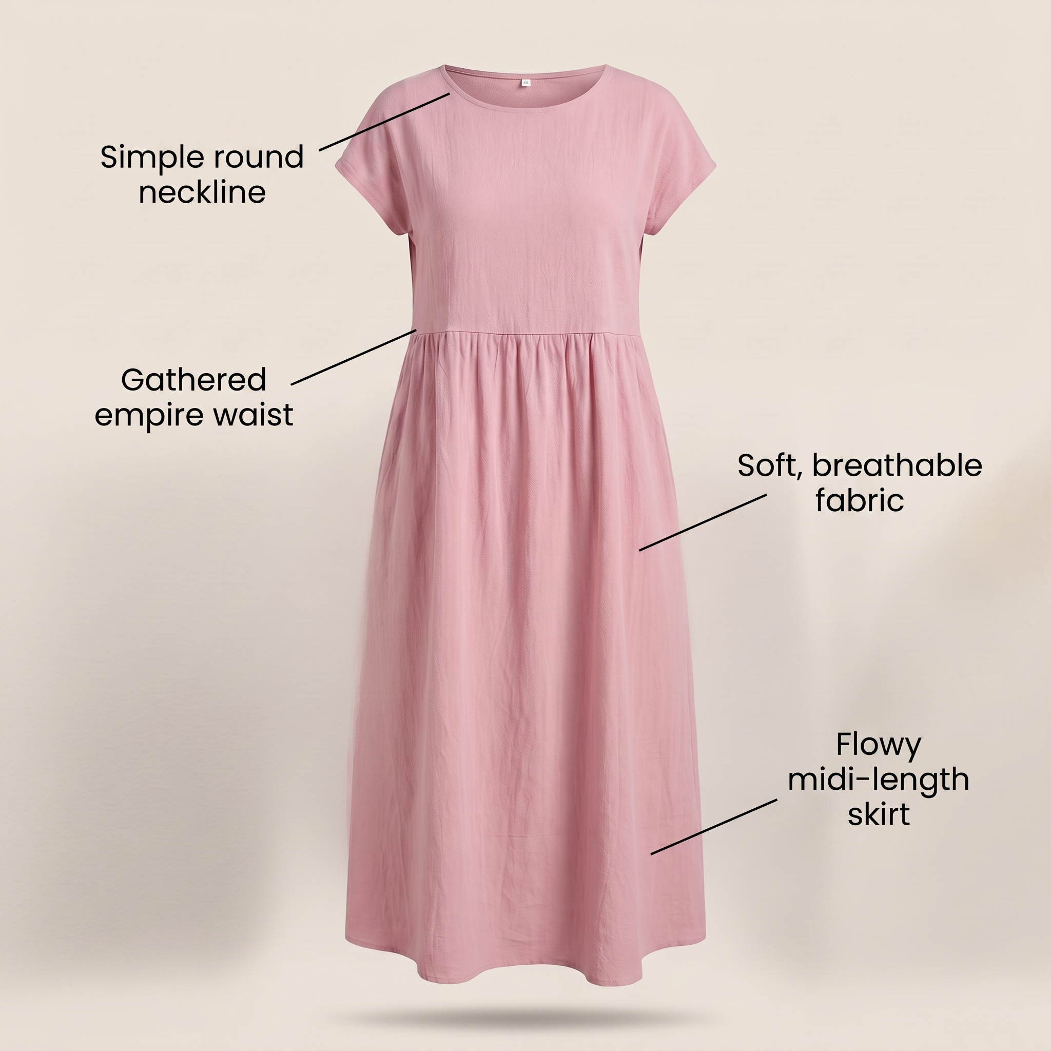 AVA LUXE FLUID MIDI DRESS