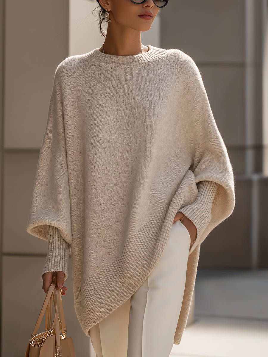 Sylvie | Oversized Jumper Cream Wool Round Neck for Women