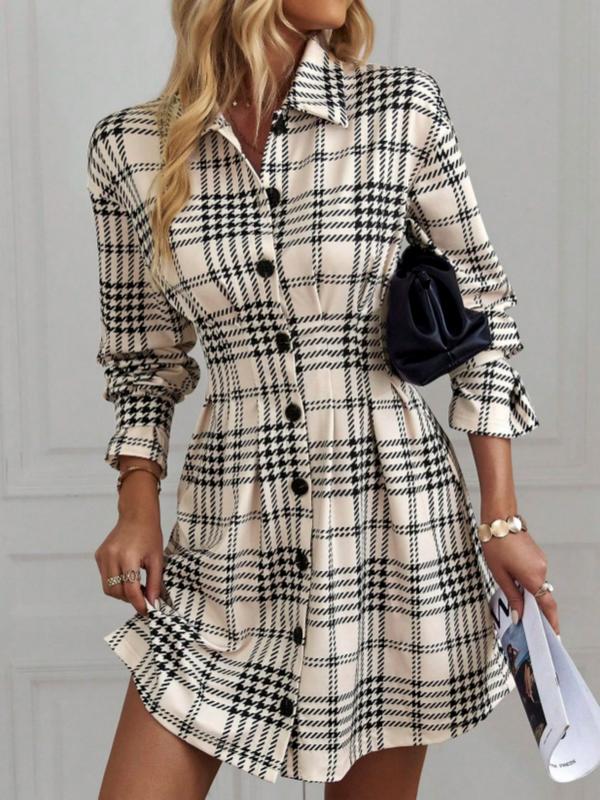 MARIA™ - Elegant Slimming Check Dress for Autumn & Winter