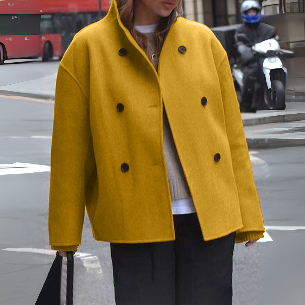 BINI™ - Cozy Long Sleeve Stand Collar Coat
