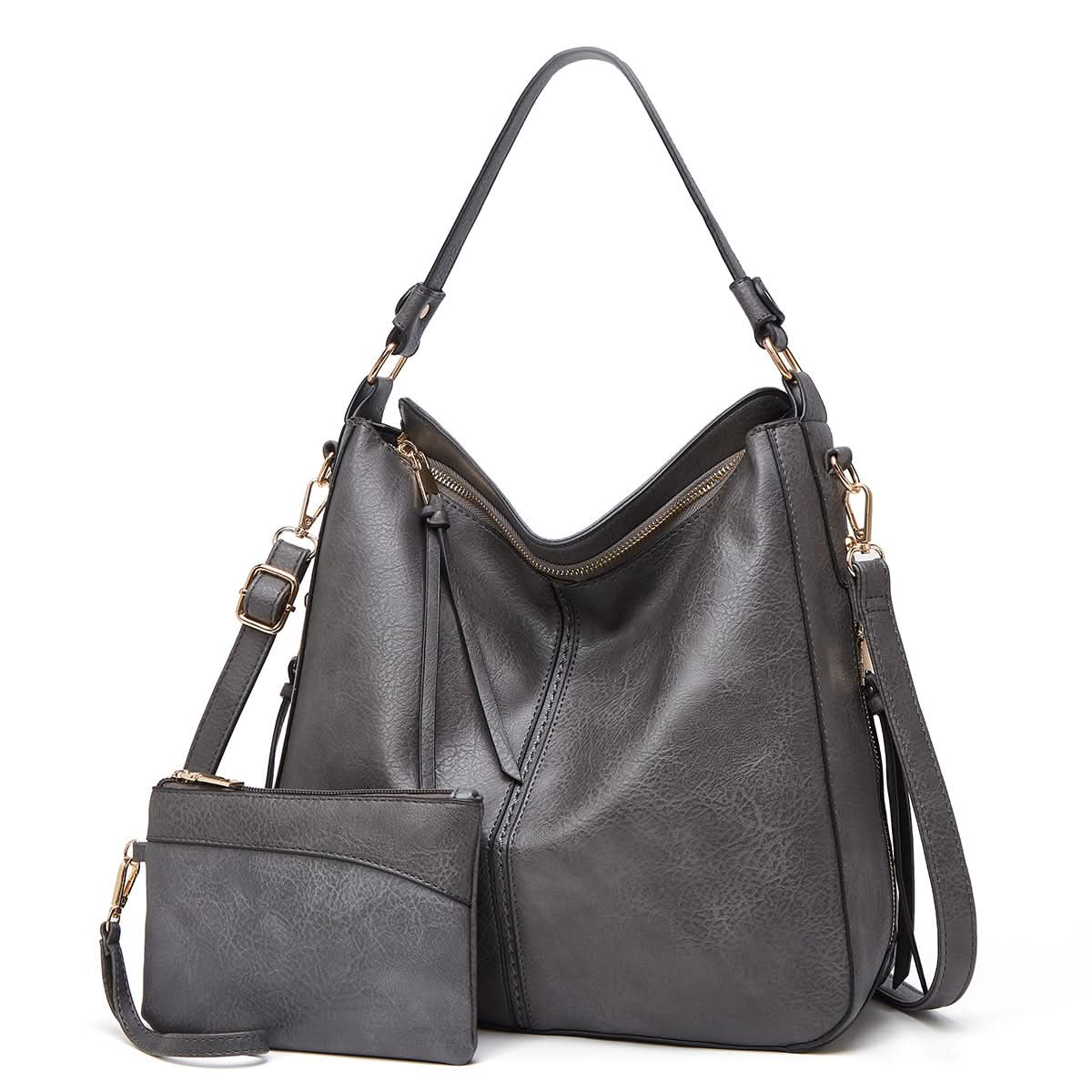 CAMELLIA LEATHER HOBO BAG