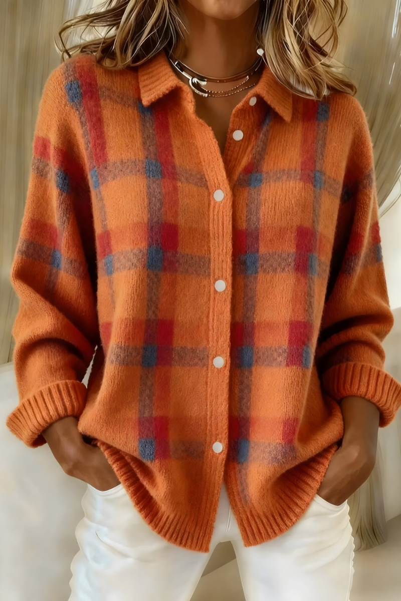 ANNA | CHECK KNIT CARDIGAN