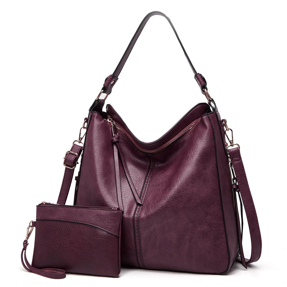 CAMELLIA LEATHER HOBO BAG
