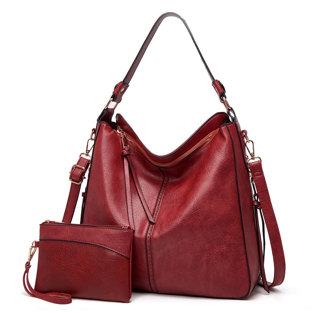 CAMELLIA LEATHER HOBO BAG