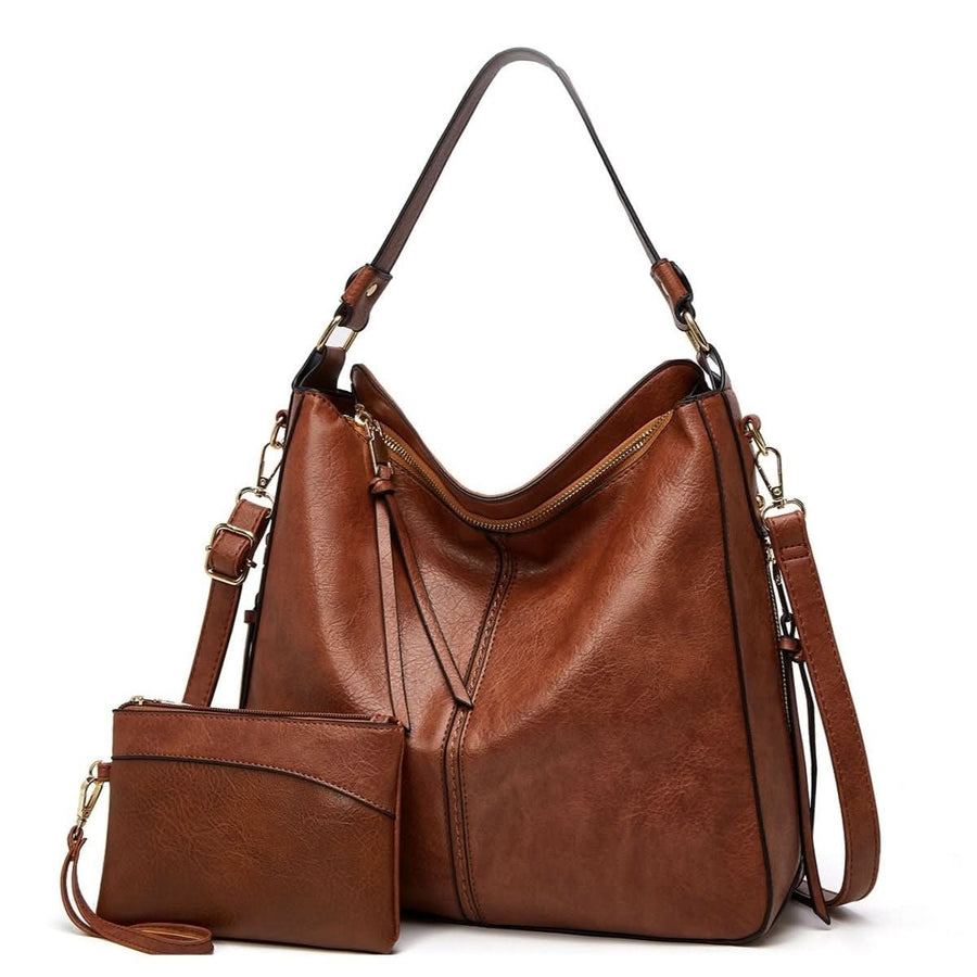 CAMELLIA LEATHER HOBO BAG