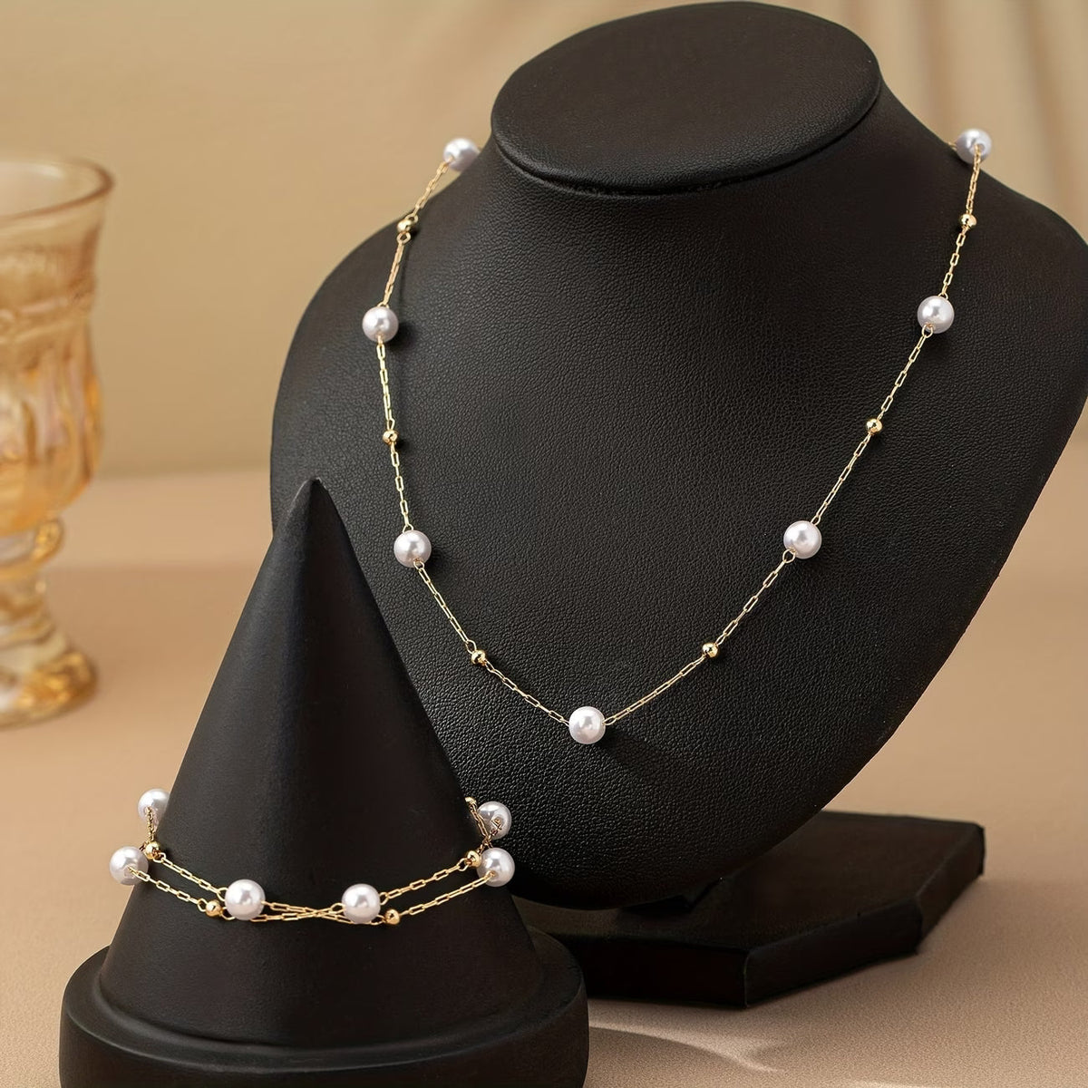 LILIANA | DAINTY PEARL CHAIN JEWELRY SET