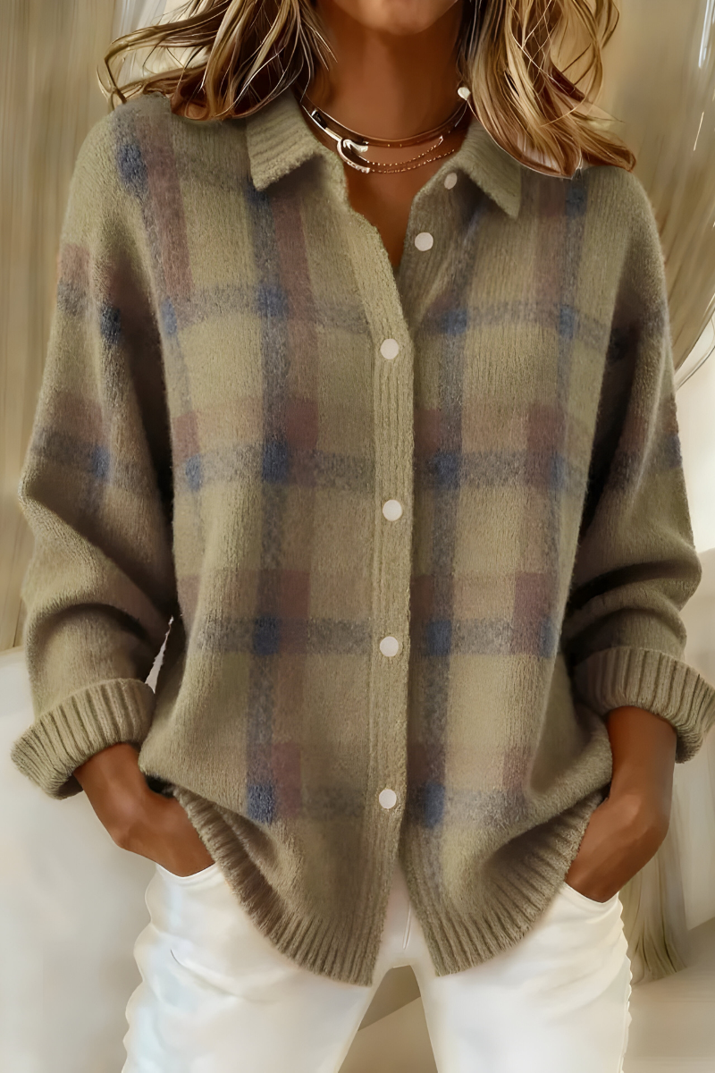 ANNA | CHECK KNIT CARDIGAN