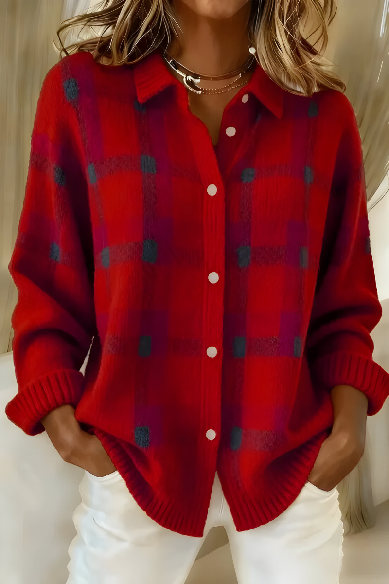 ANNA | CHECK KNIT CARDIGAN
