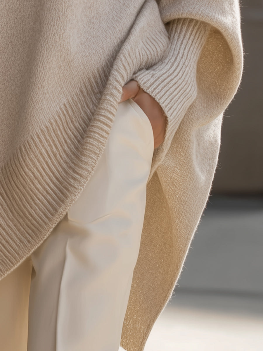 Sylvie | Oversized Jumper Cream Wool Round Neck for Women