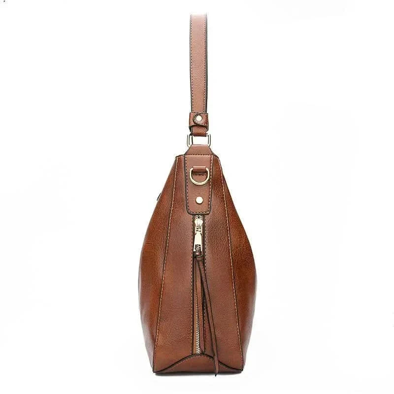CAMELLIA LEATHER HOBO BAG