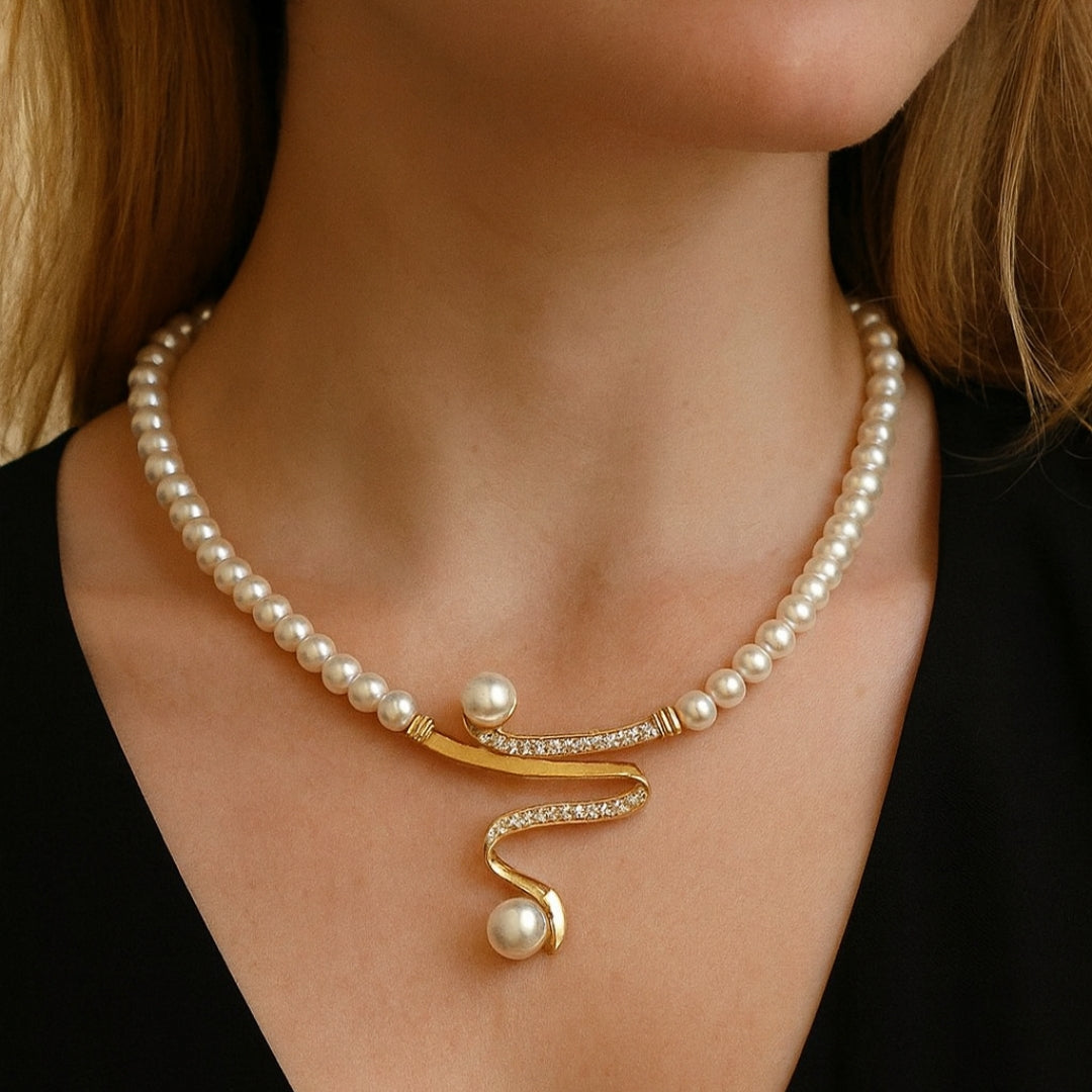 SERAPHINA | ELEGANT WAVE PEARL JEWELRY SET