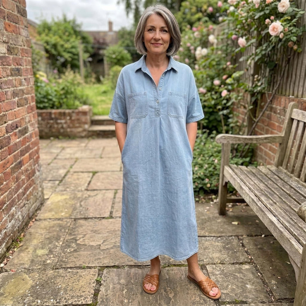 ROXLEY POCKET DENIM SHIRT DRESS