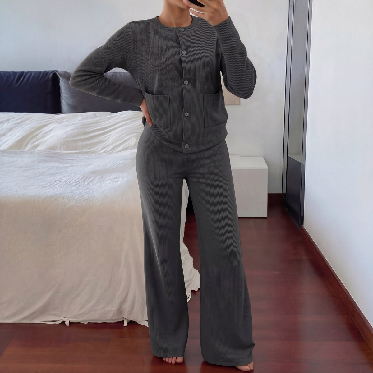 LUCIA™ - Cozy Knit Sweater & Wide Leg Two-Piece Set