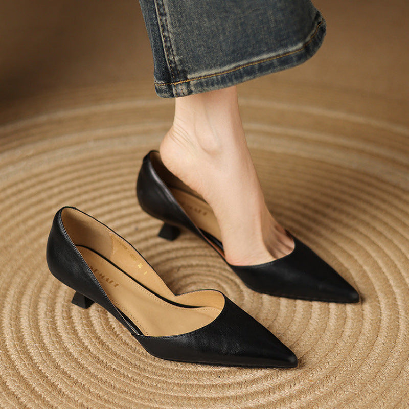 Carlen Genuine Leather Heels
