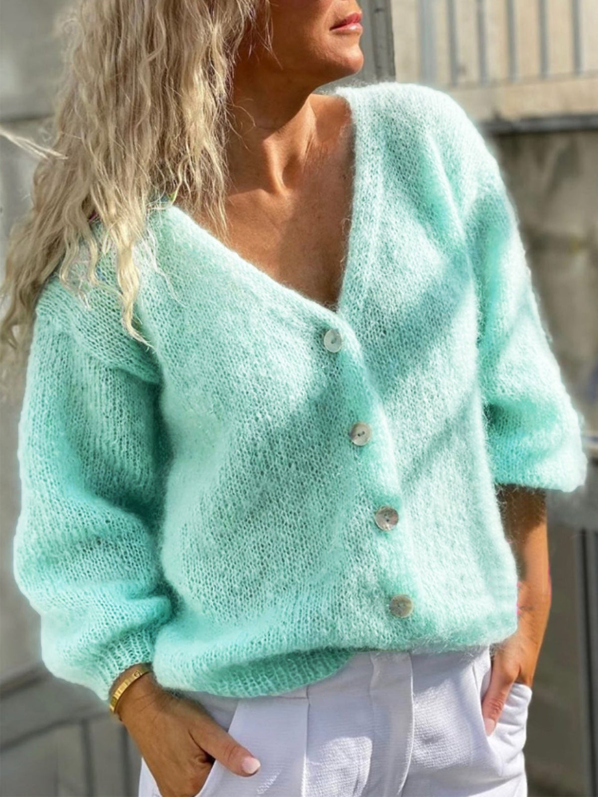 Roserow | Women’s V-Neck Button Cardigan