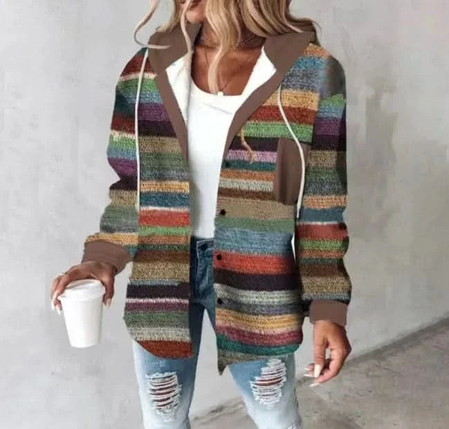 HIGHLAND PLAID HOODED COAT