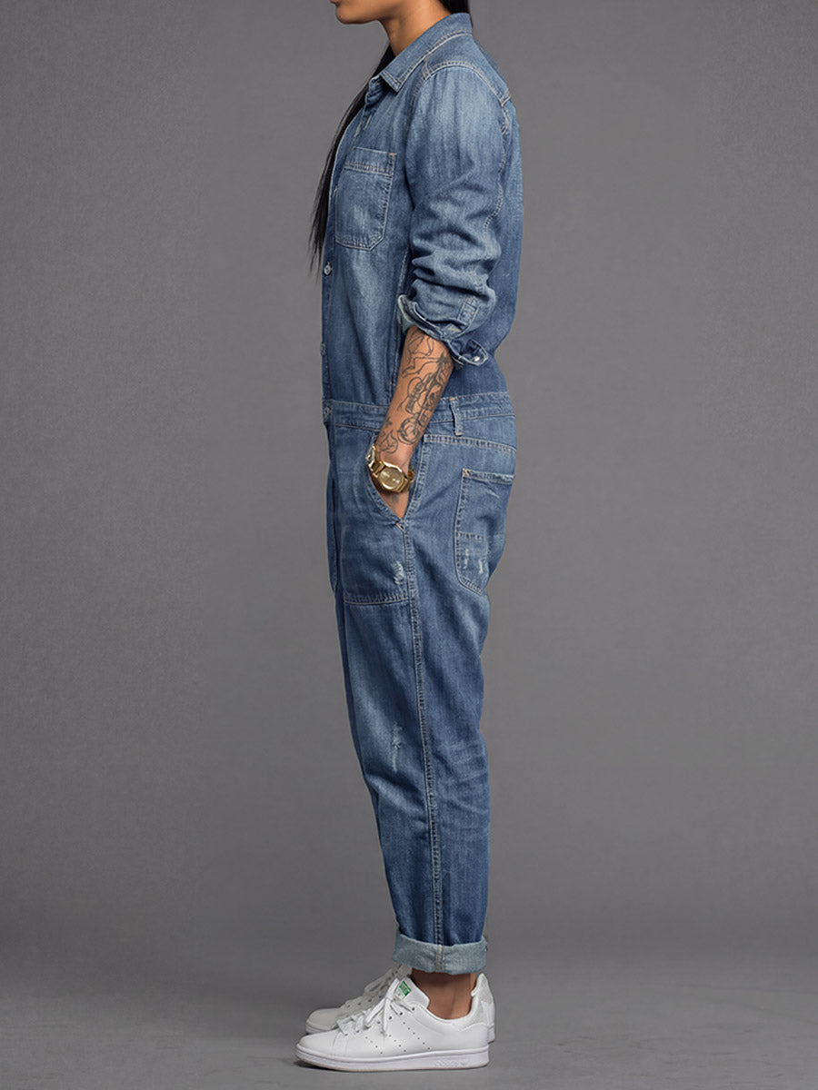 Jumpsuit Women - Denim Coverall Jumpsuit