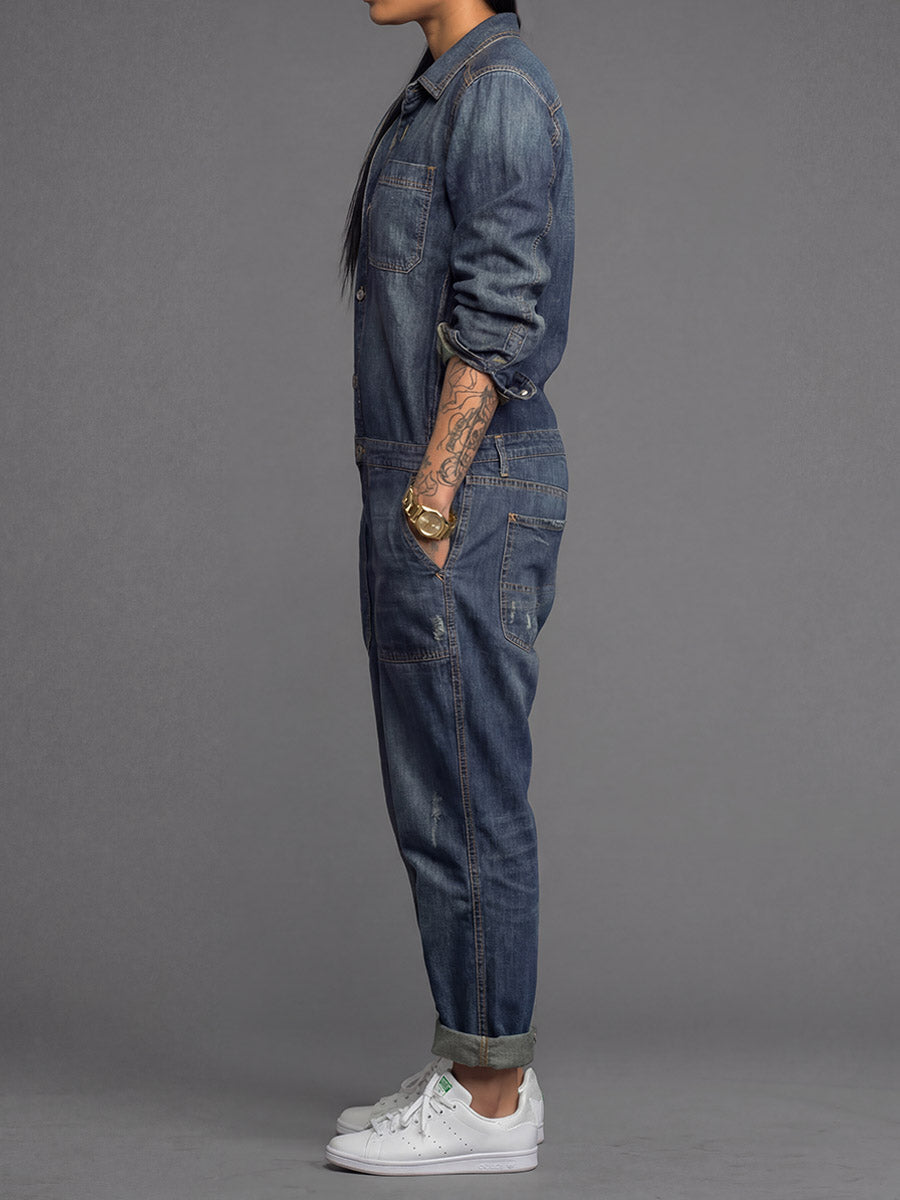 Jumpsuit Women - Denim Coverall Jumpsuit