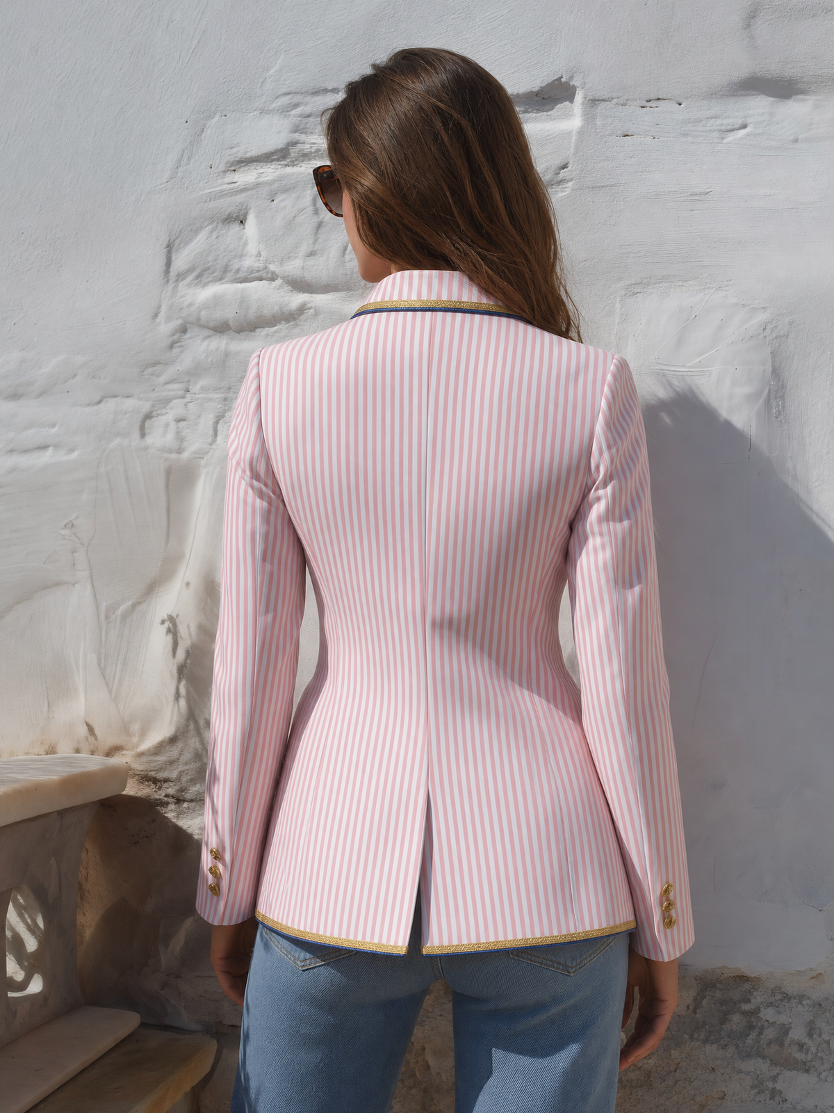 Tailored Striped Blazer for Women – Resort Style