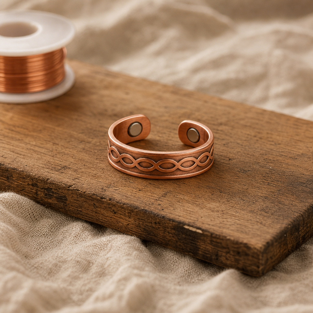 AMBER | CHAR COPPER RING