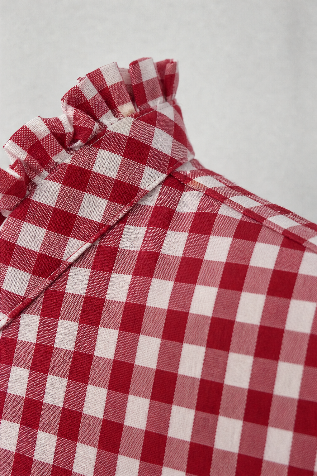 Hattie Checked Ruffle Collar Blouse