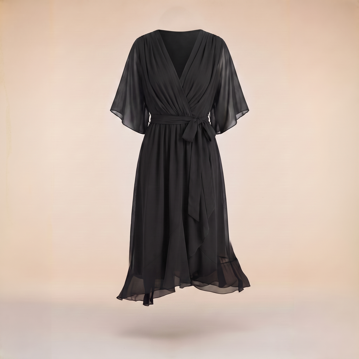 ANWEN V-NECK MIDI DRESS