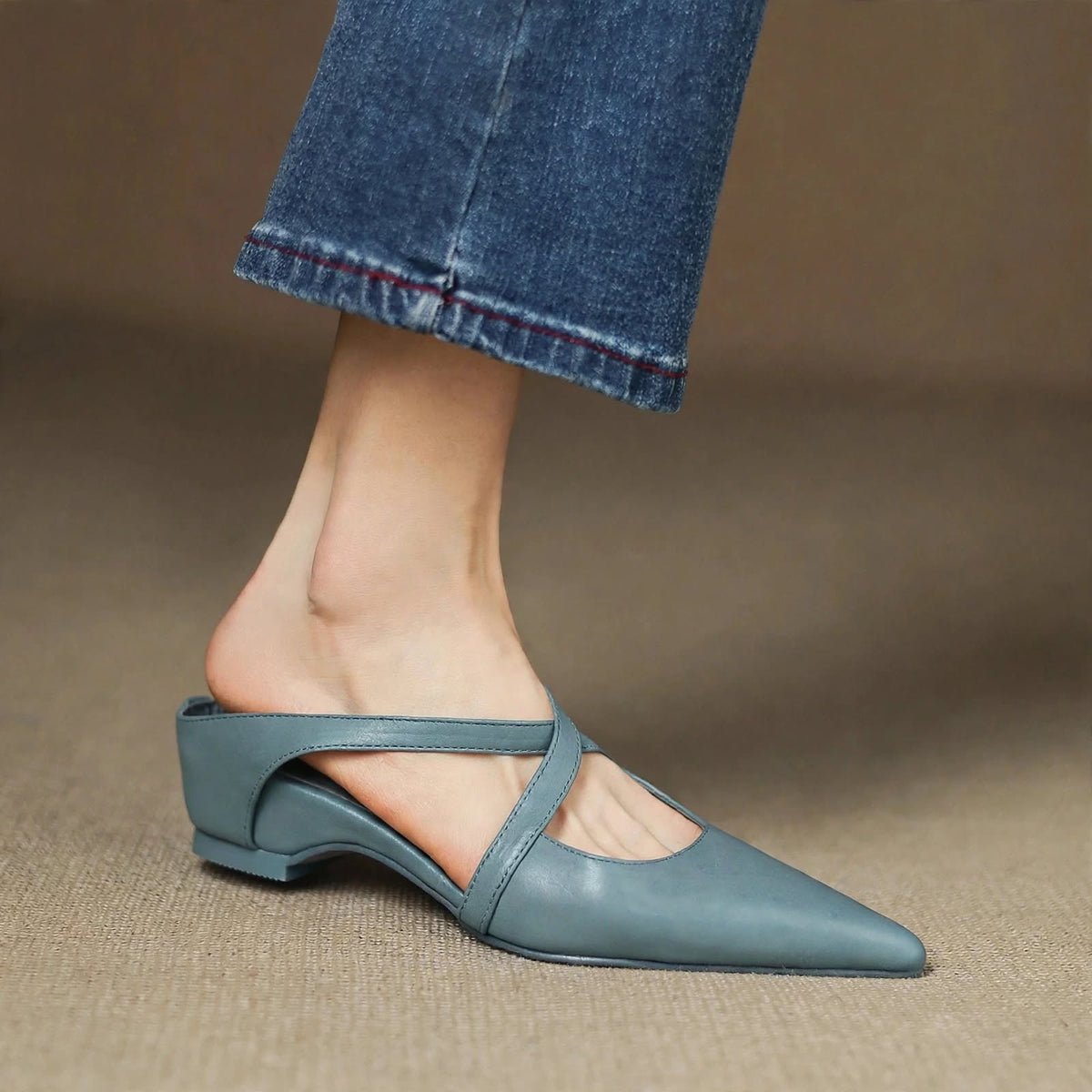 Aluna Genuine Leather Mules