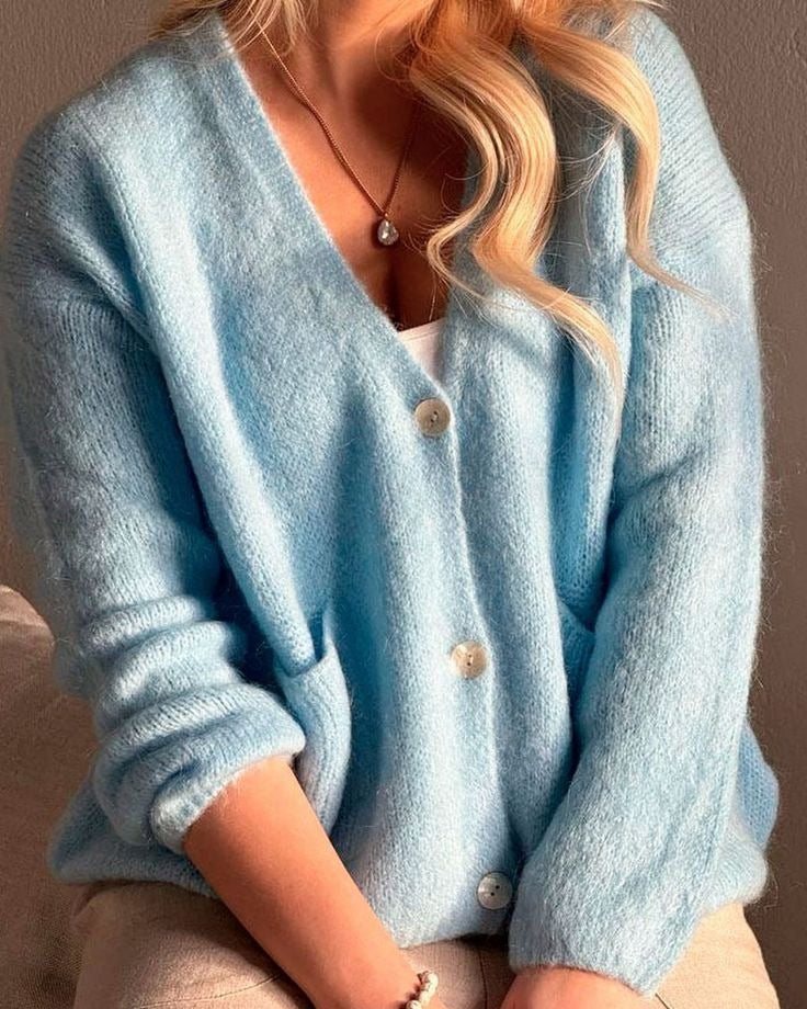 Roserow | Women’s V-Neck Button Cardigan