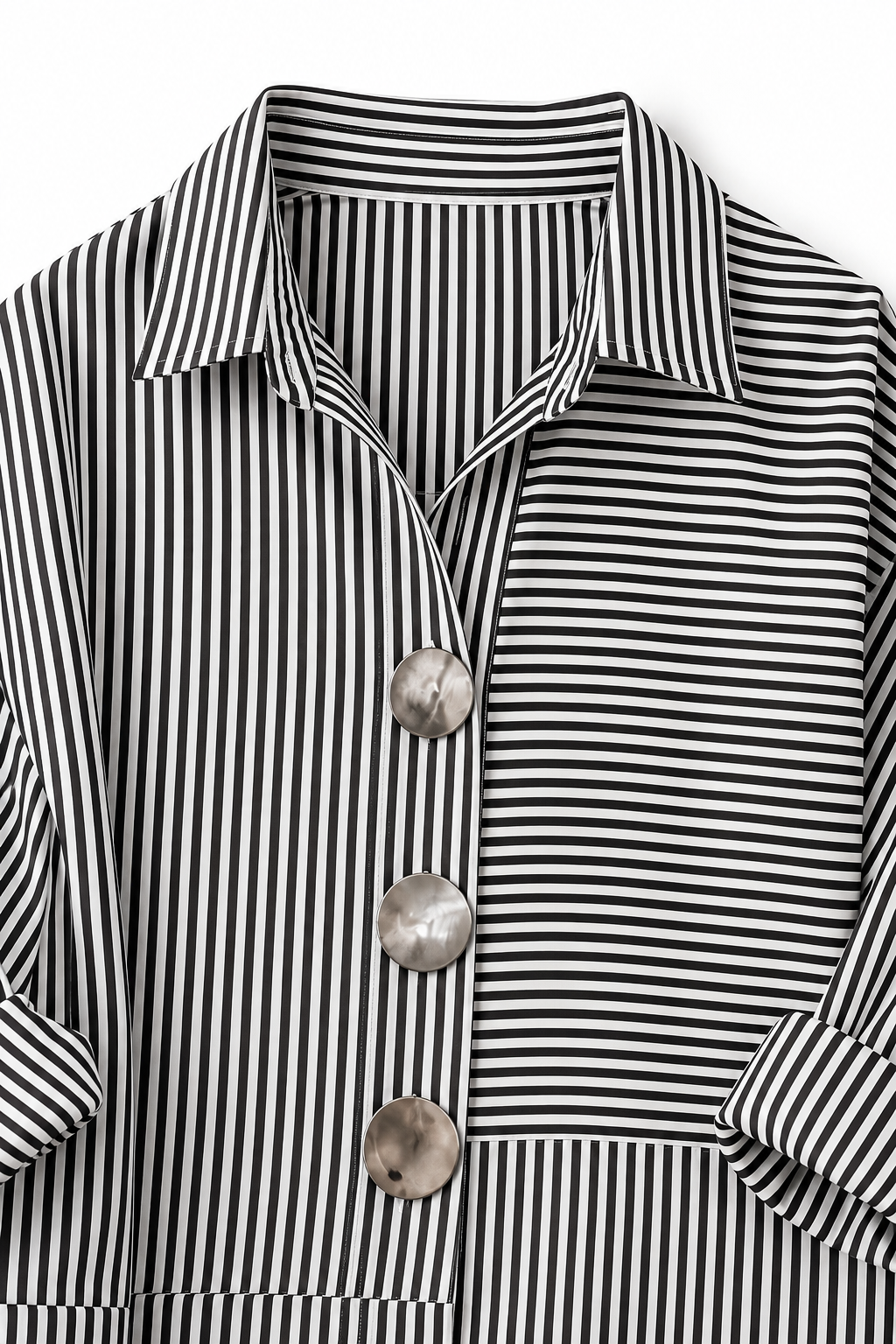 Marlowe Striped Stand Collar Shirt