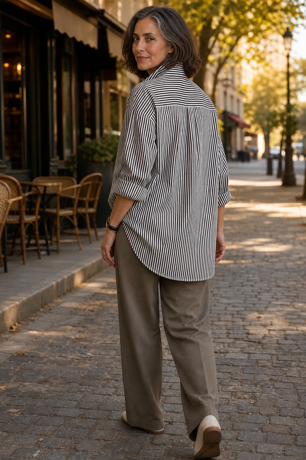 Marlowe Striped Stand Collar Shirt