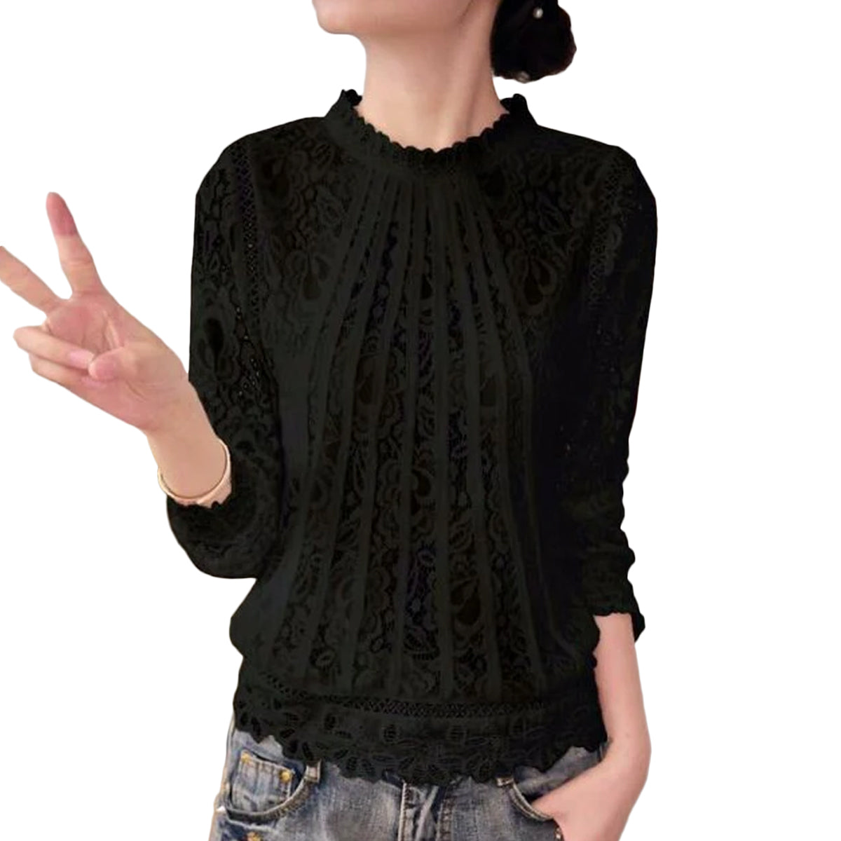Annabel Lace Long Sleeve Top
