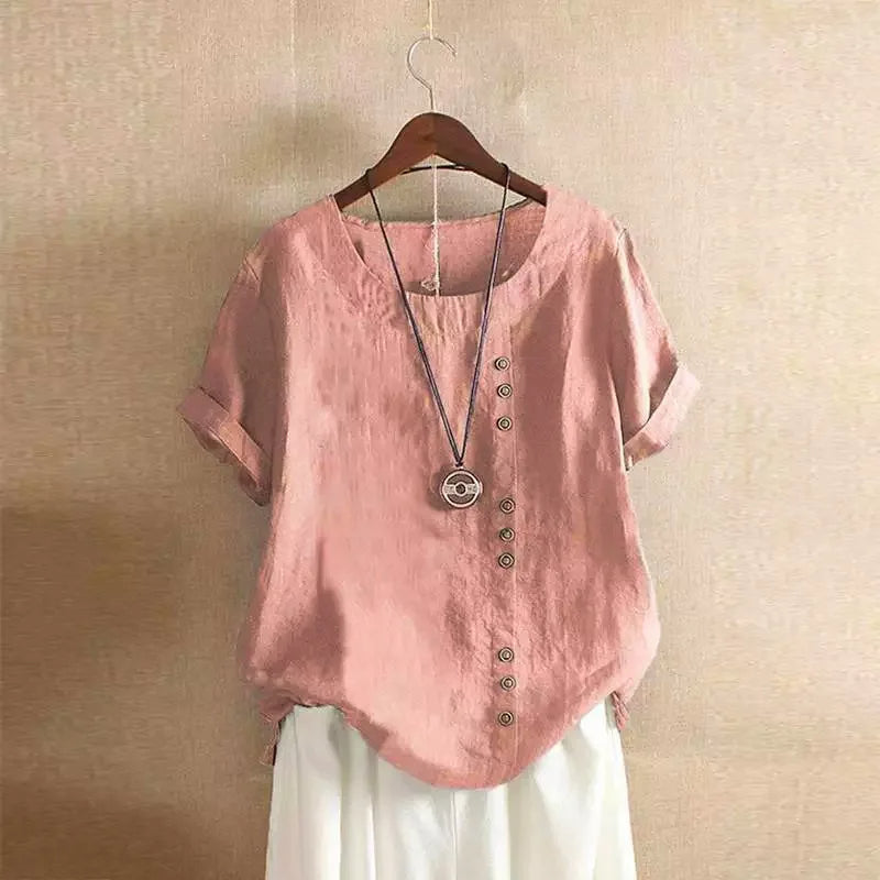 Florence Button Short Sleeve Top