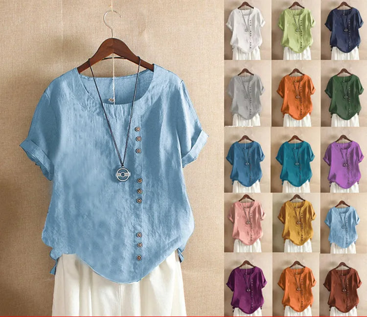 Florence Button Short Sleeve Top