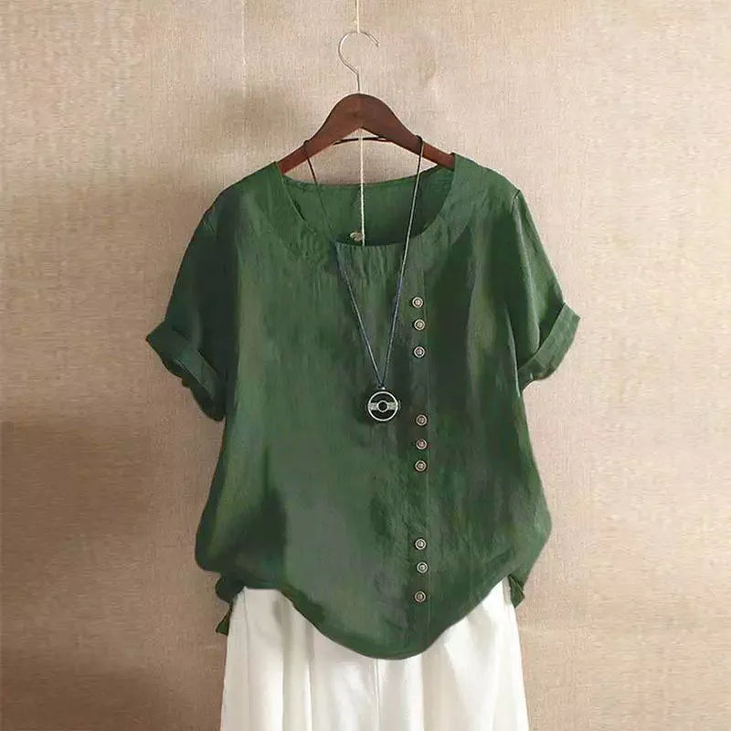 Florence Button Short Sleeve Top