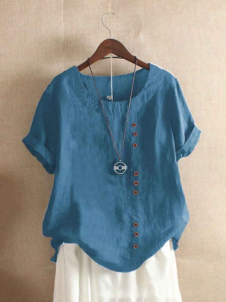 Florence Button Short Sleeve Top