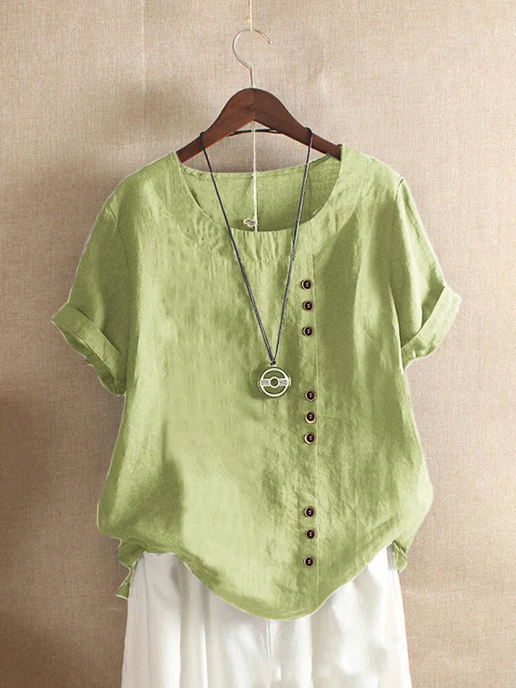 Florence Button Short Sleeve Top