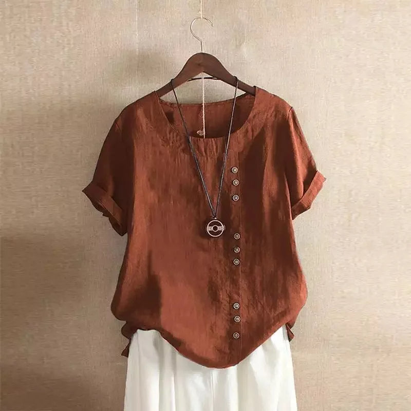 Florence Button Short Sleeve Top