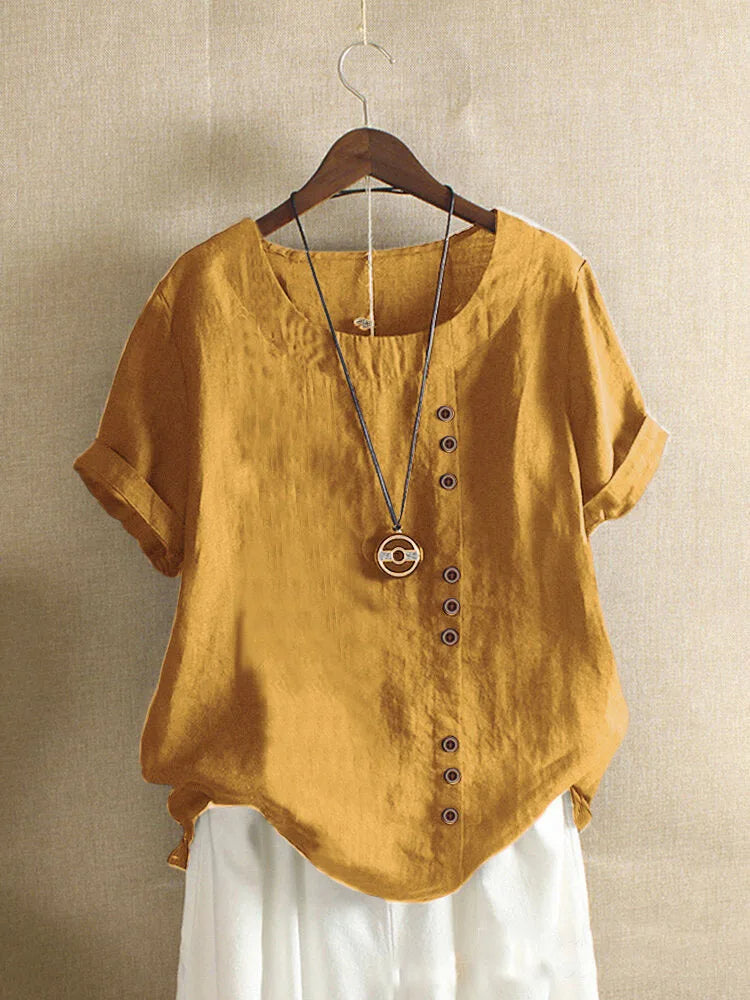 Florence Button Short Sleeve Top