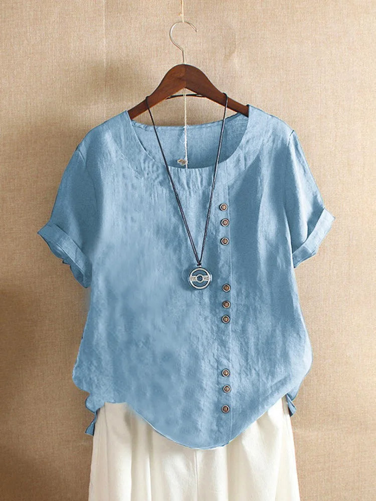 Florence Button Short Sleeve Top