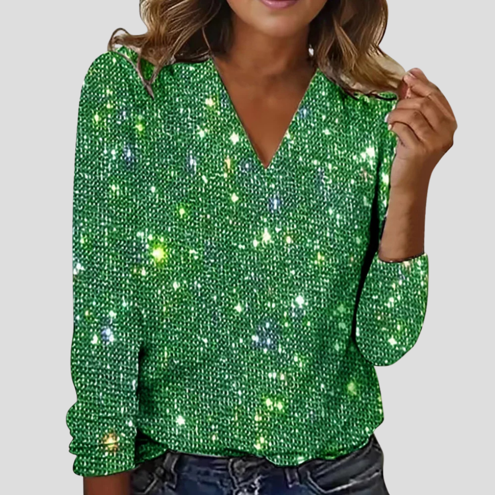 Vivienne Glitter Long Sleeve Top