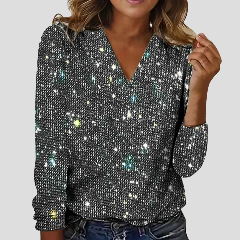 Vivienne Glitter Long Sleeve Top