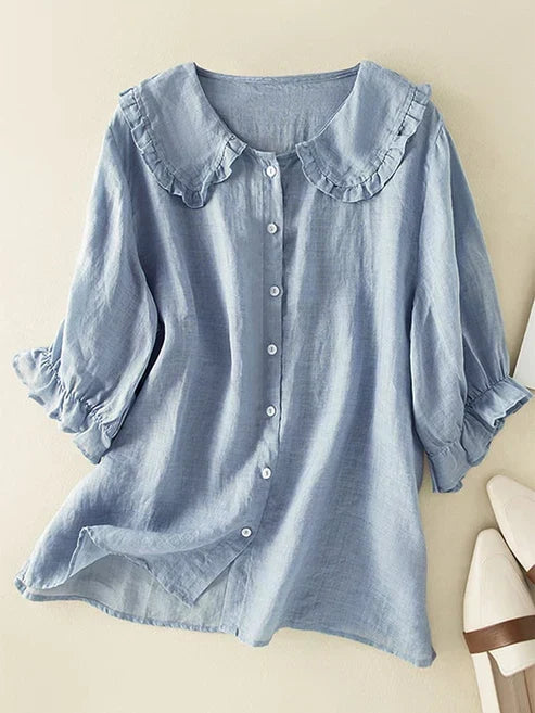 Penelope Ruffle Neckline Shirt