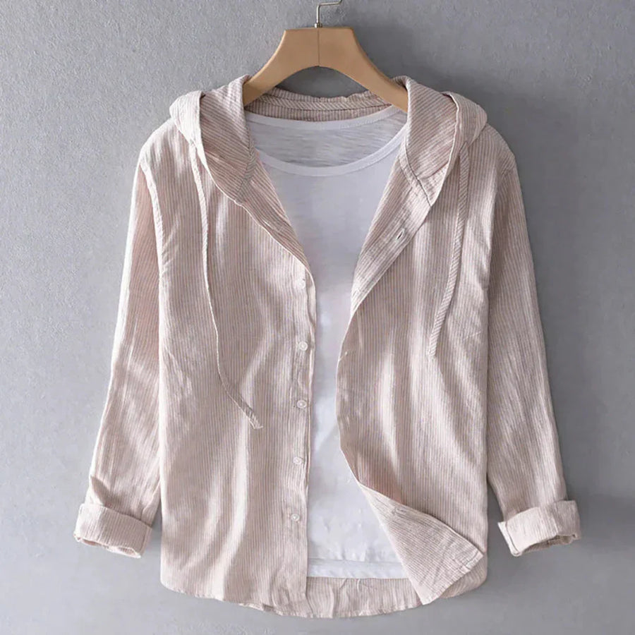 Harper Striped Hooded Shirt