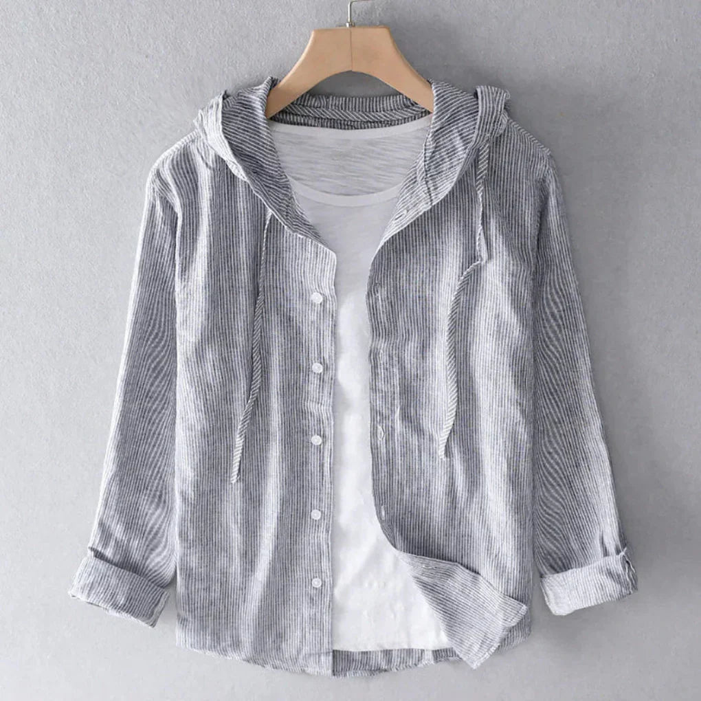 Harper Striped Hooded Shirt