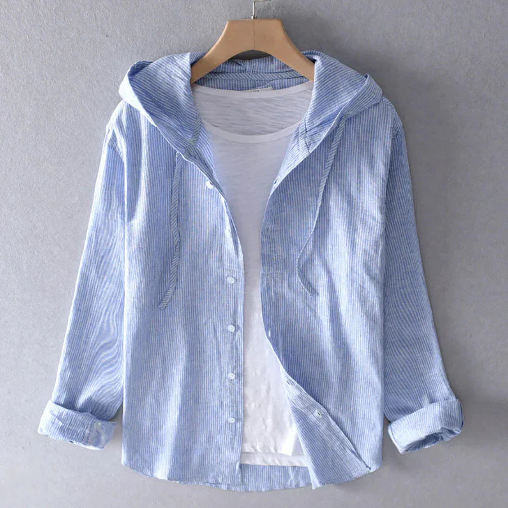 Harper Striped Hooded Shirt