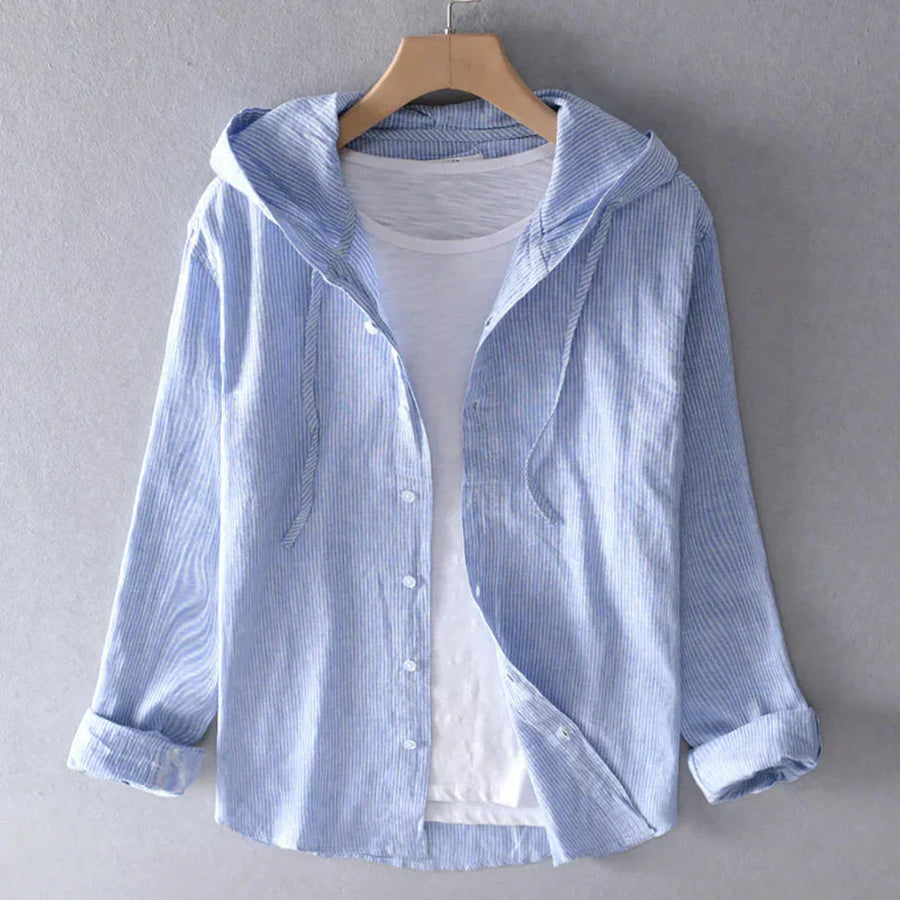Harper Striped Hooded Shirt