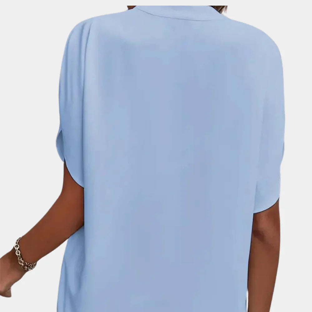 Maeve Split Sleeve V-Neck Blouse
